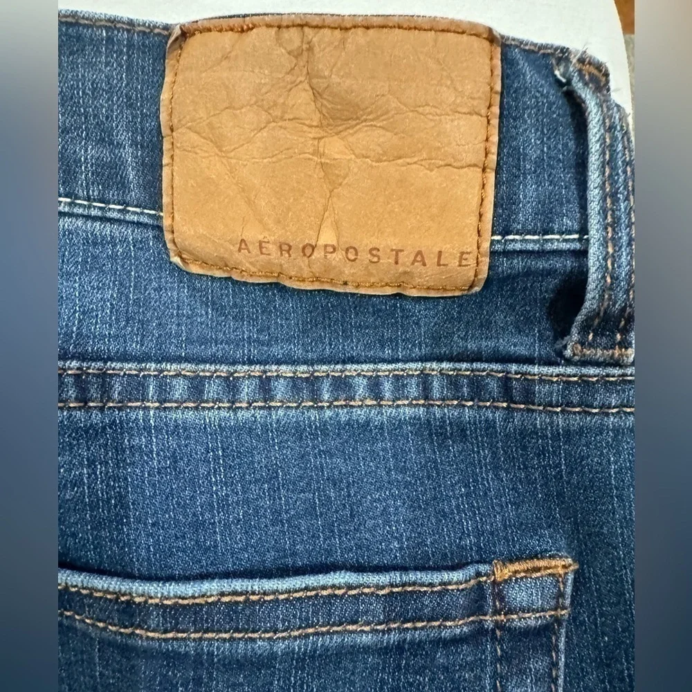 Aeropostale Jeans Men Flex Effects Skinny Blue Distressed Denim Size 34x32 34/32